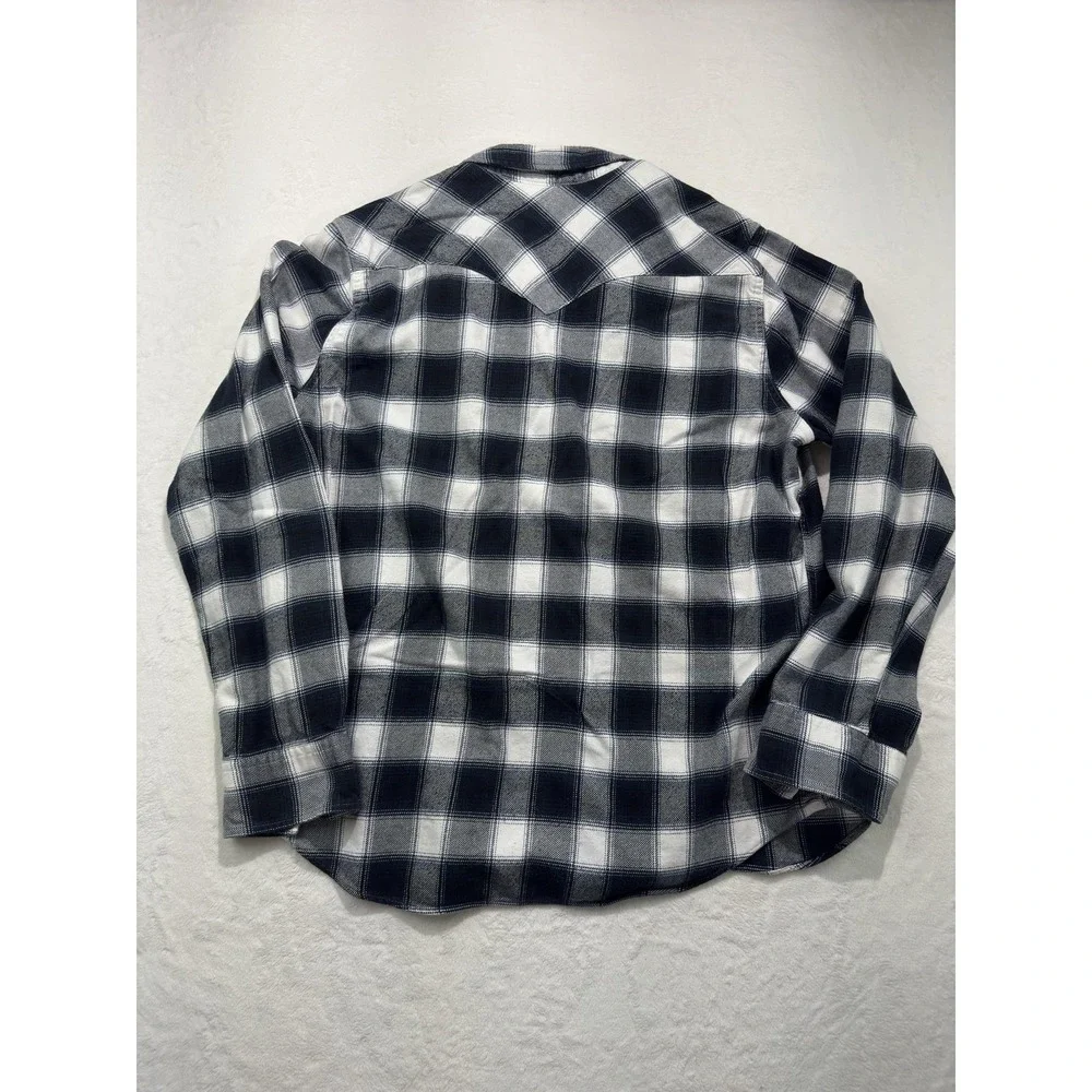 Levis Shirt Mens XL Blue Plaid Flannel Western Pearl Snap Long Sleeve Casual